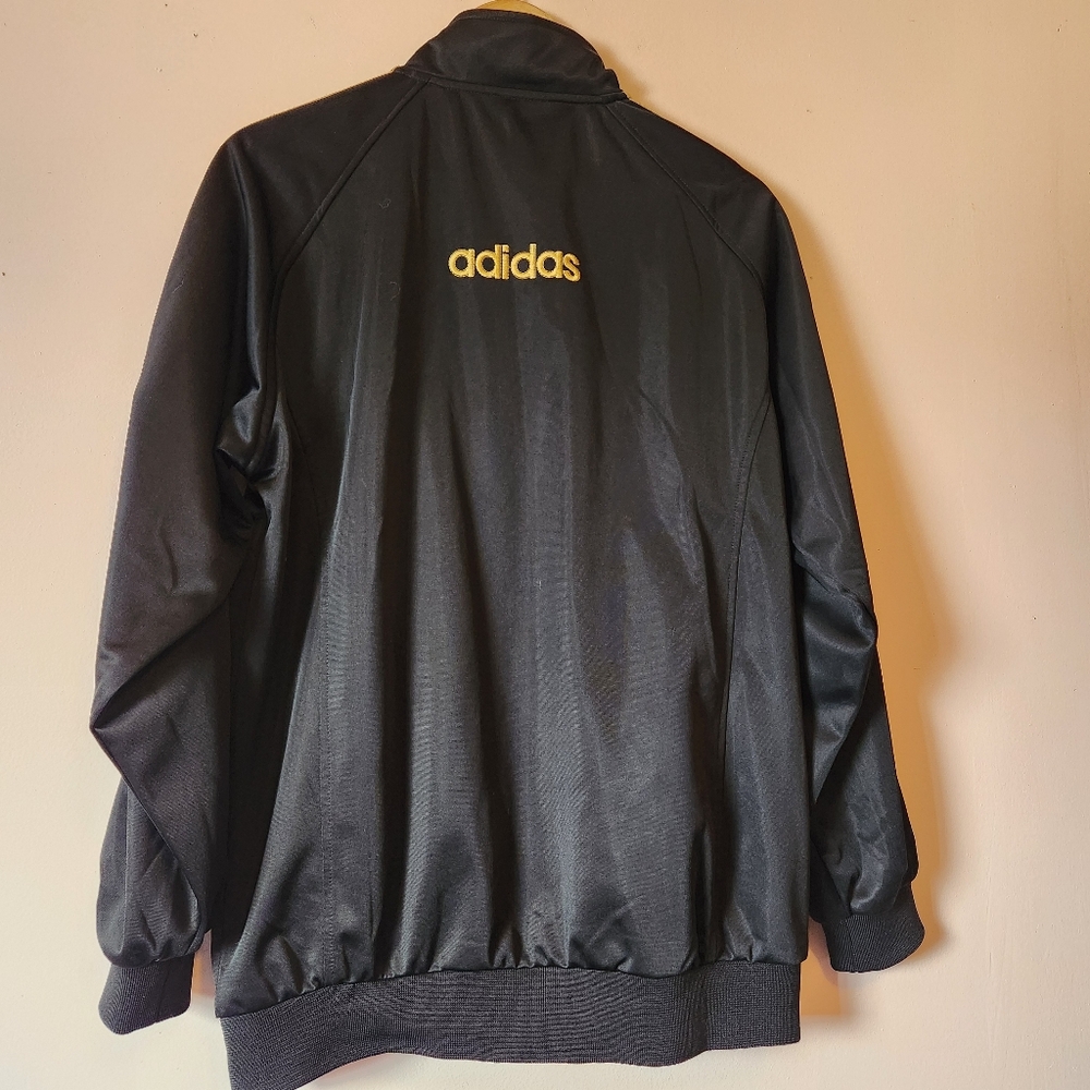 Adidas 1990s Climalite Track Jacket Black/Gold 3-stripes Size L-XL - Picture 5 of 9